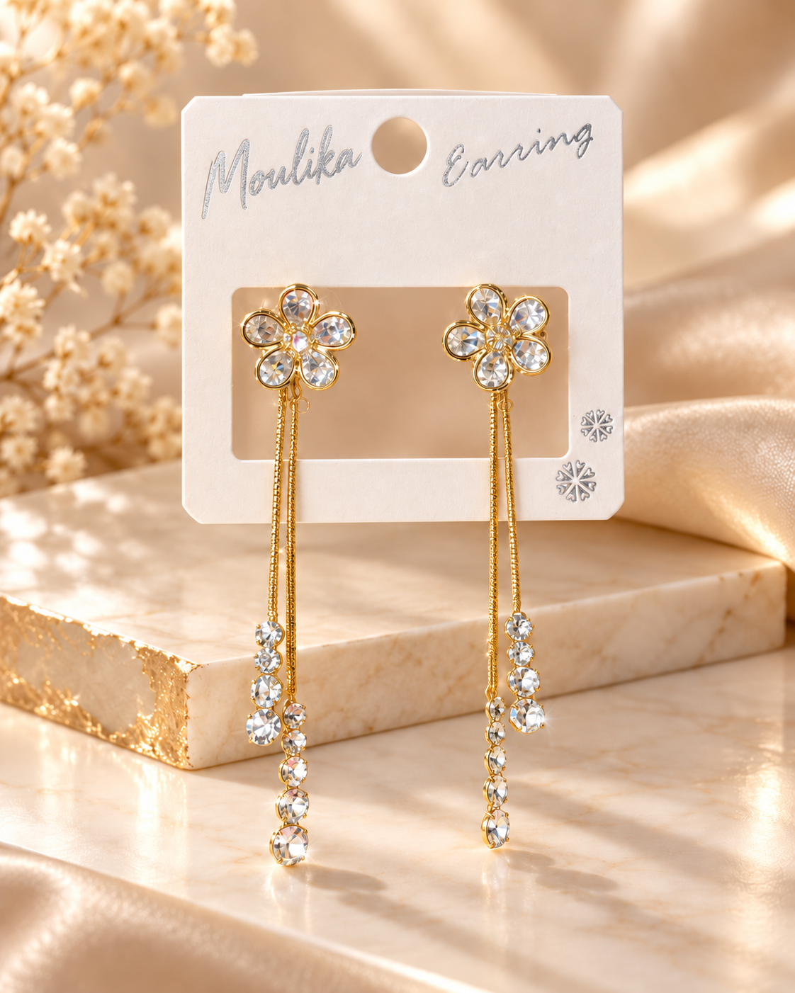 Floral Chain Drop Earrings