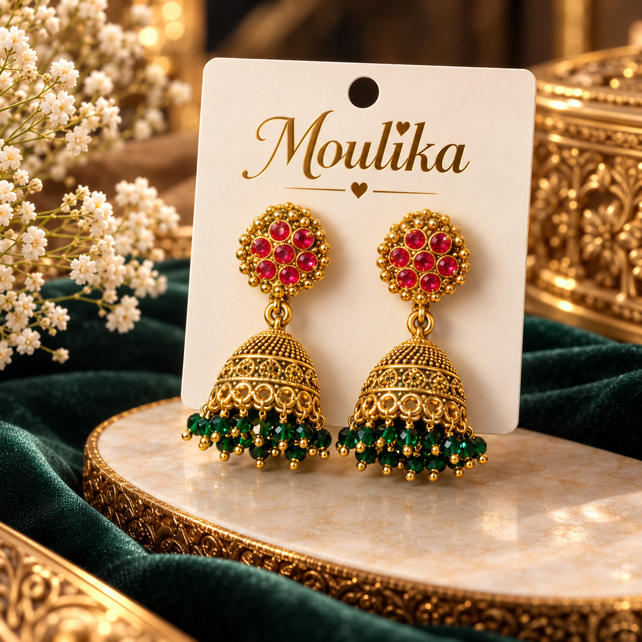 Floral Jhumka Earrings